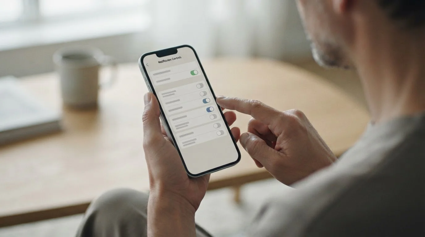 Smartphone-Einstellungen für Push-Benachrichtigungen und App-Kontrolle