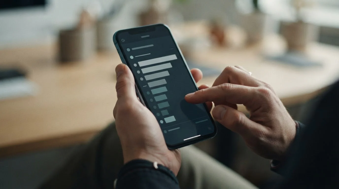Abstrakte Darstellung einer Bonuswert-Kalkulation auf einem Smartphone-Display