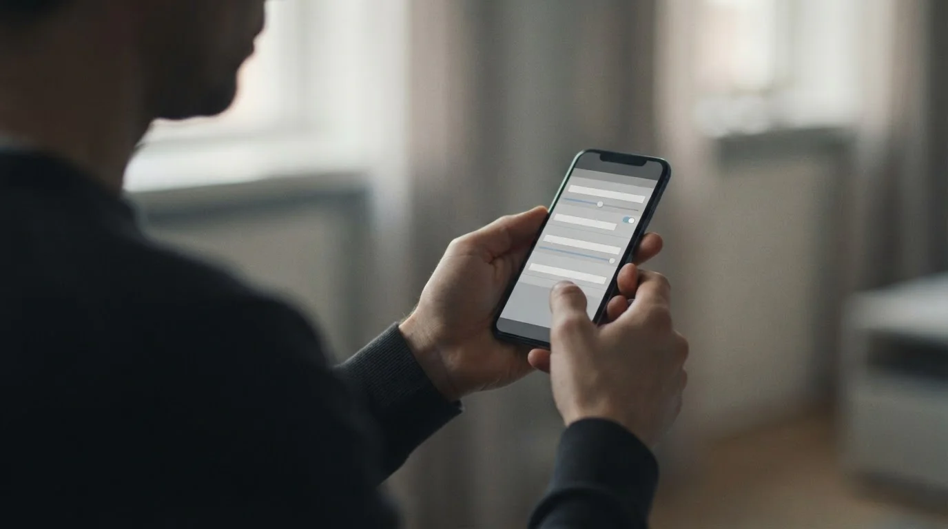 Smartphone-Bildschirm mit Einstellungen für Einzahlungslimits